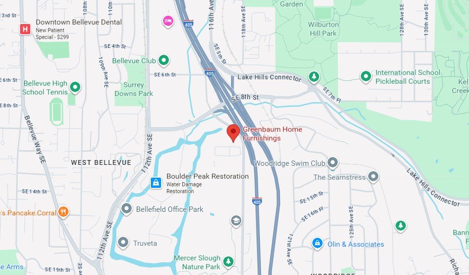 Map and driving directions to Greenbaum Home Furnishings in Bellevue,